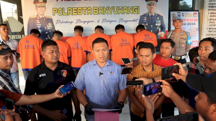 Polresta Banyuwangi Berhasil Amankan 8 ABG Diduga Pelaku Pengeroyokan di Taman Sritanjung